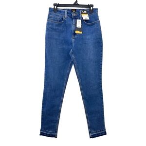 🆕 Lee Women’s Skinny High Rise Raw Edge Hem Denim Jeans Size: 10M